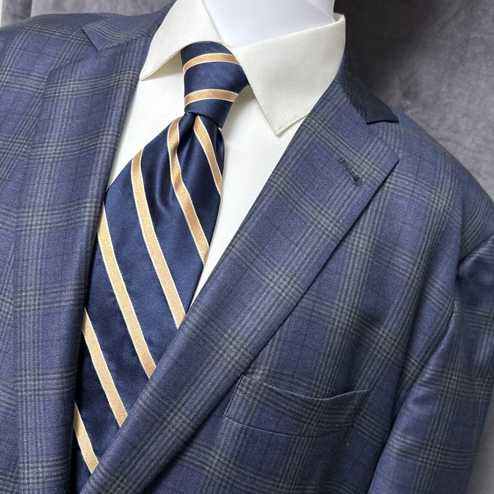 Brooks Brothers 1818 Sport Coat 48R Fitzgerald Blue Glen Plaid Italian Reda Wool